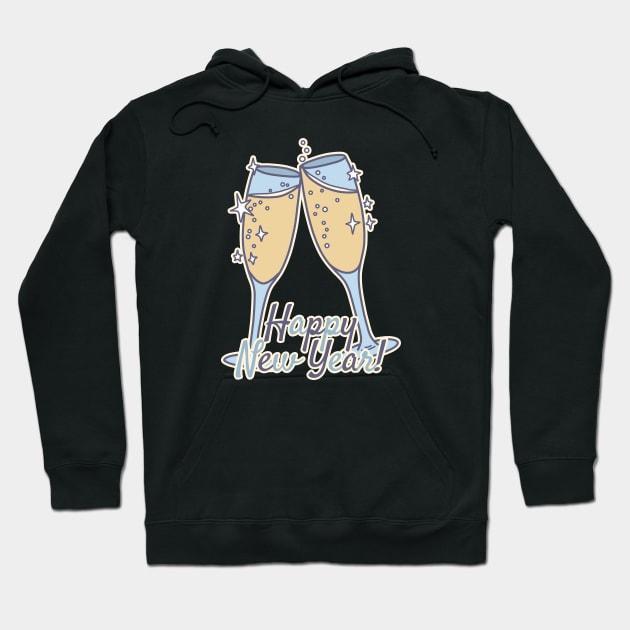 Happy New Year Hoodie by Kelly Louise Art